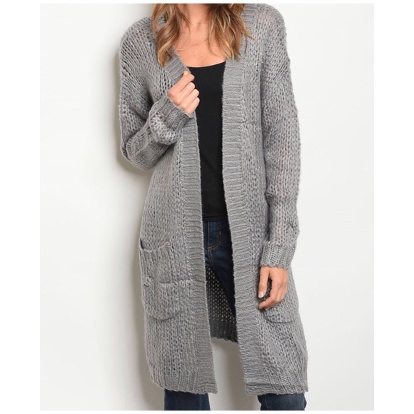 ❄️GRAY CHUNKY KNIT CARDIGAN - Picture 3 of 12